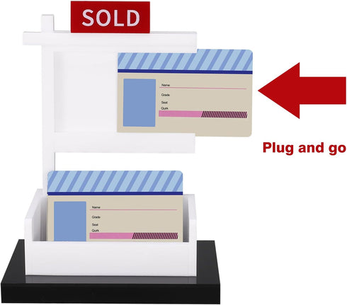 Real Estate Business Card Holder, Display Sold Sign for Realtor Business, Desktop Card Storage for Office Reception