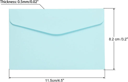 PATIKIL Mini Envelopes, 60 Pack 4.5 x 3.2 Inch Paper Blank Small Items Storage for Greeting Notes, Light Blue