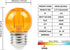 G40 Small Amber LED Edison Bulbs, 2000K 2W-15W Equivalent, E26 Base, Soft Warm Light for Healthy Sleep, 4 Pack