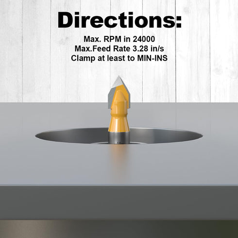 60 1/4 inch 1/4 inch FivePears V Groove Router Bit Degree Shank, Cutting Diameters, Carbide CNC Engraving V Router Bit