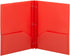 Smead Poly Two-Pocket Folder, Three-Hole Punch, Prong Fasteners, Letter Size, Red, 3 Per Pack
