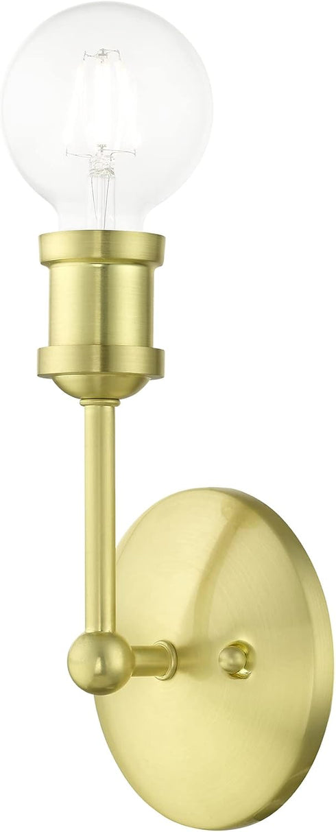 Livex Lighting 14429-12 Lansdale 1 Light ADA Vanity Sconce, Satin Brass