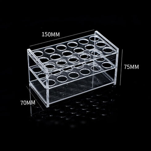 Clear Acrylic Test Tube Holder Rack for 18 Holes, Tube Vial Holder, Makeup Brushes Drying Rack for 10ml 15ml Test Tubes