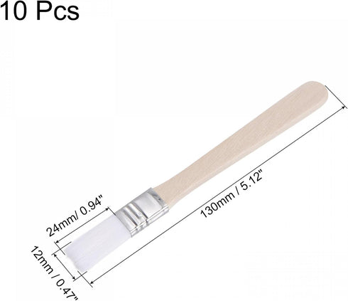 uxcell 0.5" Width Small Paint Brush Natural Bristle with Wood Handle Painting Tool for Wall, Door, Cabinets, Furniture, Fences, White 10Pcs by uxcell