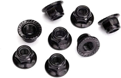 Traxxas 8447 Serrated Steel 5mm Flanged Nylon Locking Nuts, Black