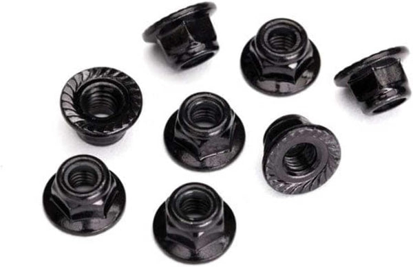 Traxxas 8447 Serrated Steel 5mm Flanged Nylon Locking Nuts, Black