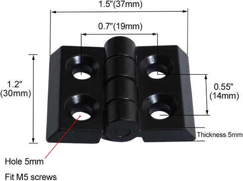 2 Sets 2020 Aluminum Extrusion Profile Slot 6mm Door Handle and Frame Hinges Install Kit, 4pcs Black Zinc Alloy