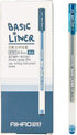 czxwyst 8761 Basic Liner Gel Ink Pens, 0.5mm Fine Point (Blue-Black Color 12-Pack)