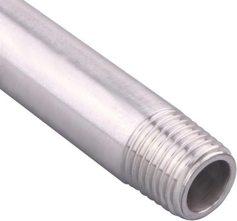 1/4" X 1/4" NPT Male Nipple, Stainless Steel 304 Cast Pipe Coupling Fitting, 8" Length (pack of 2)