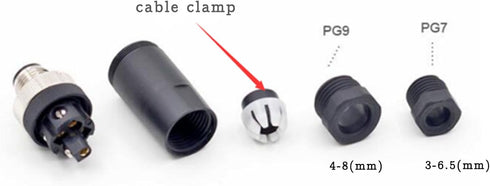 2 Pcs M12 Connector 4 pin Female D Code Straight Unshielded Sensor Plug Adapter for Field Assembly