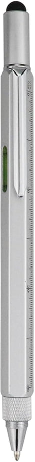 HeTaoCat Gifts Multi Tech Tool Pen 6 in 1 Stylus Pen - Screwdriver Pen with Ruler, Levelgauge, Ballpoint Pen (Silver)
