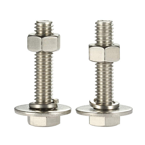 1/4-20 x 4 Hex Head Bolts with Hex Nuts and Washers, Fully Threaded Stainless Steel 18-8, 8 Sets