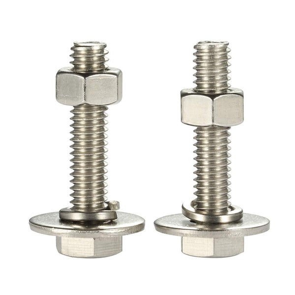 1/4-20 x 4 Hex Head Bolts with Hex Nuts and Washers, Fully Threaded Stainless Steel 18-8, 8 Sets