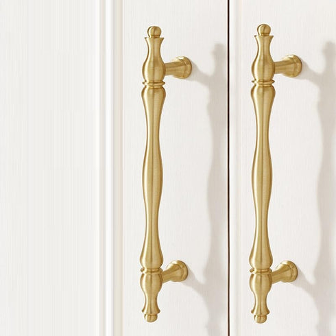 SANCHAKOU 2 Pack 96Mm Brass Knobs Brass Cabinet Door Handles Wardrobe Shoe Cabinet Bedside Cabinet Cabinet Door Copper