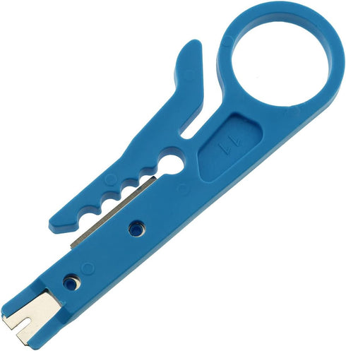 E-outstanding Mini Wire Stripper 3PCS Portable Crimping Tool UTP STP Network Cable Cutter Impact Punch Down Tool for Keystone Jack RJ45 Ethernet Module Blue/Yellow/Black