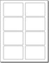 Blank Printable Adhesive Name Tag Stickers, 3 3/8" x 2 1/3" - Inkjet/Laser Compatible (8 per Sheet) 10 Sheets - 80