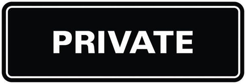 Standard Private Door/Wall Sign - Black - Small
