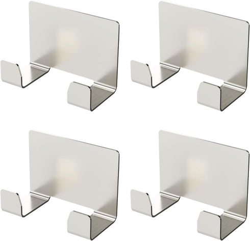 4 Pack Stainless Steel Shower Hooks Razor Holder, Ideal for Loofah, Towel, Coat - Perfect Bathroom Hooks