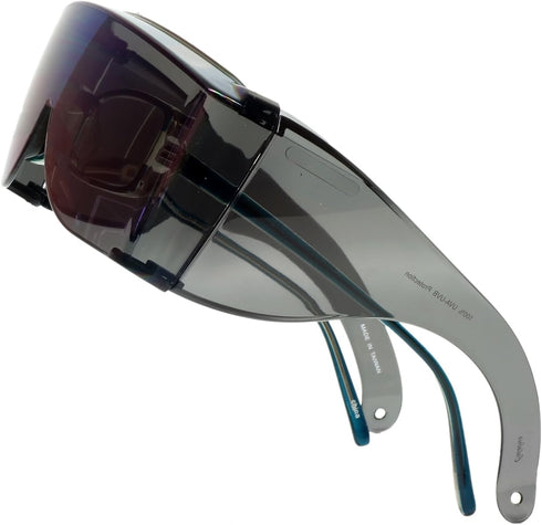 Calabria 3000 Large Fit Over Safety Glasses Fitover Prescription Eyewear Blue Men Women Wraparound Tinted Anti Scratch Glare