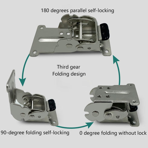 Leheybia 2 90 Pcs Folding Table Legs Bracket Degree Self-Locking Folding Hinge Table Leg Hinges Folding Locking