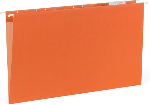 Blue Summit Hanging File Folders, Legal Size, Orange, 25 Pack for Organization
