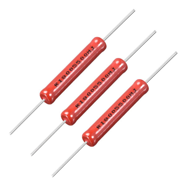 uxcell 5W High Voltage Glass Glaze Electrical Film Resistor, 500M Ohm, 3Pcs
