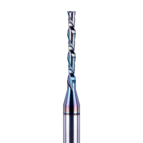 1/8 Inch 1/4 Inch 3 Inch SpeTool Spiral Downcut Router Bit Shank Extra Long with Extra Long Life Coating CNC Carbide
