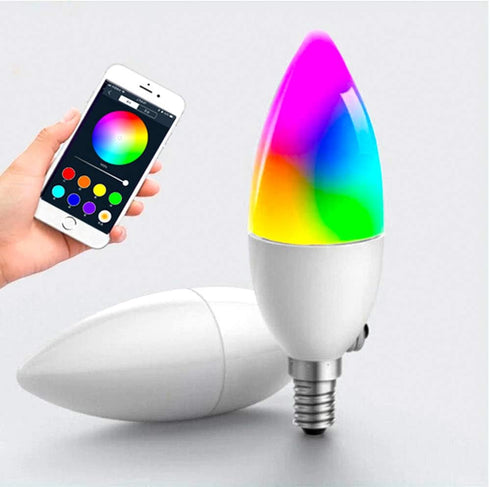 Bulbs,Smart Bulb E12 Dimmable 120v Lightbulbs,2 Pack Chandelier Light Candelabra Led Light Decorative White & Color