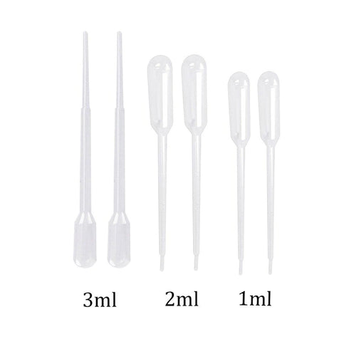 Transfer Pipettes, 100 Pack Clear Plastic Disposable Liquid Droppers, Graduated Pipetting for Laboratory Experiment, 3ML