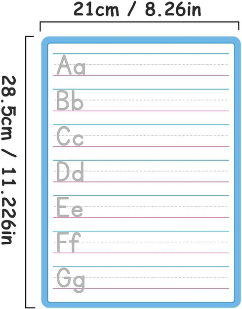 Double Sided Dry Erase Handwriting Practice Boards – Alphabet A-Z and Number 1-10 Tracing Board for Kids – Write, Wipe, and Reuse – Perfect for Kindergarten and Preschool