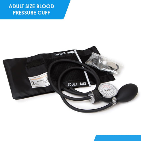 DS-9181-BK Primacare Professional Aneroid Sphygmomanometer and Sprague Rappaport Stethoscope, Manual Blood Pressure Kit