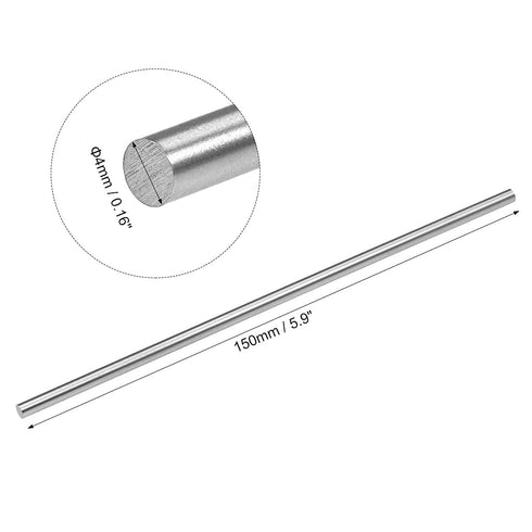 uxcell 5pcs Round Steel Metal Rods, 4mm x 150mm High Speed Steel (HSS) Lathe Bar Stock Tool for Miniature DIY Craft