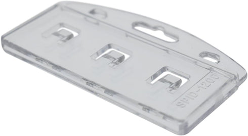5 Pack Common - Vertical Half Card Badge Holder for Smart Cards (CHIP Insert) PIV Access and Credit Cards - Crystal