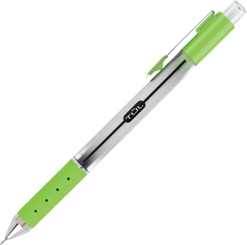 TUL Retractable Gel Pens, Needle Point 0.5 mm, Assorted Bright Ink Colors, Gray Barrel, Pack of 8