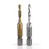 12pcs Metric & Inch Tap Drill Bits M3-M10 Hex Shank Plated HSS with Red Case for Tapping Various Threads