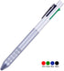 DUNBONG 4 In 1 Multi Color Pen, White, Black, Blue, Red, Green, Metal Gel Ballpoint Pen, 1 Count