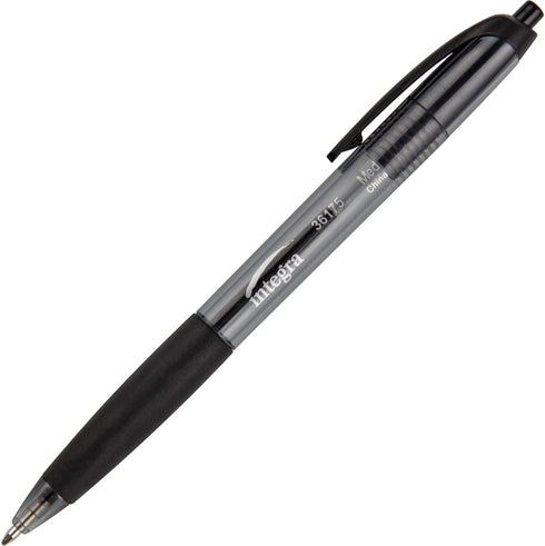 Integra, ITA36175, Rubber Grip Retractable Pens, 12 / Dozen by Integra