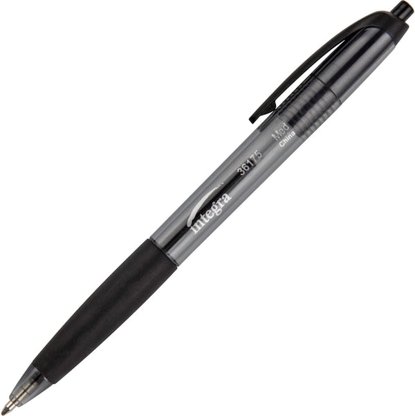 Integra, ITA36175, Rubber Grip Retractable Pens, 12 / Dozen by Integra