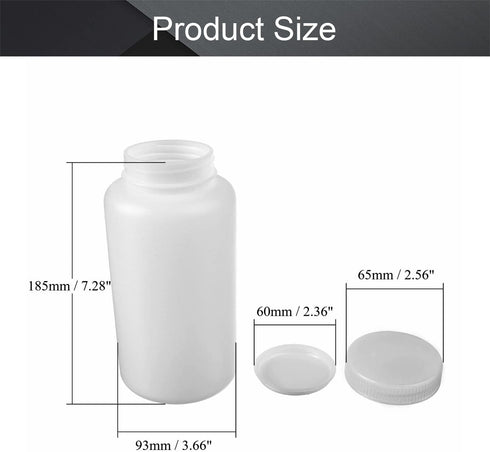 5pcs 33.82oz/1000ml Plastic Bottles,Lab Cylindrical Chemical Reagent Bottle,Wide Mouth Laboratory Reagent Polyethylene Bottle, Sample Sealing Liquid Storage Container for Food Store White Translucent by Othmro
