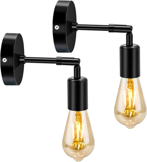 jose2015 Retro Vanity Wall Lights Set of 2, Industrial Black Wall Lighting