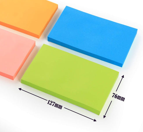 Large Sticky Notes 1000 Sheets, 3 x 5'' Self-Stick Pads, 10 Pack, Bright Colorful Memo Pads for Home, Office, School