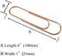 HAHIYO Paper Clips, Sturdy 4 Inches Length, 14 Pack Heavy Duty Rust Proof Reusable Metal Bright Rose Gold