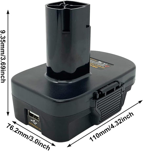 USB Battery Adapter for Craftsman C3 19.2V Cordless Tools, Converter for Dewalt 20V MAX and Milwaukee M18 Batteries