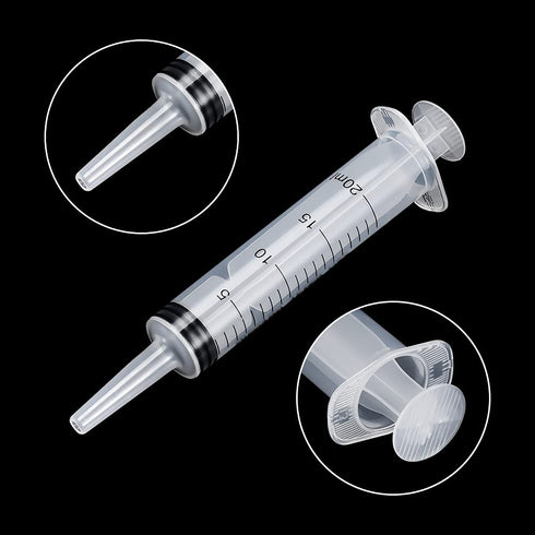 3 Pack 20ml Syringe with Cap, Sterile Syringes Individually Packaged for Labs, Liquid Measuring, Feeding Pets,Oil or Glue Applicator