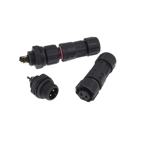 AOHUA M12 Waterproof Connector IP68 Outdoor Electrical Plug for 2 Or 3-pin Cables, Black