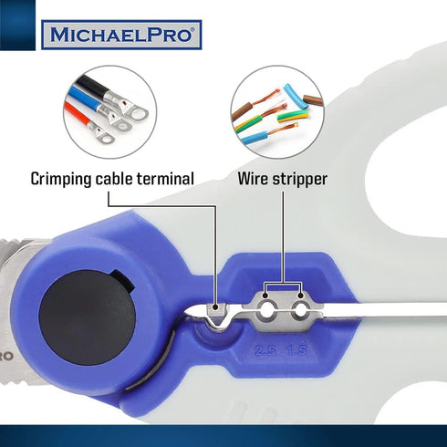 MichaelPro MP010025 6" Heavy Duty Electrician Scissors, Multi-Purpose Shears with Protective Sheath Included
