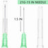 100 Pack 21Ga 1 1/2 Inch Stainless Steel Dispensing Lab Tools Accessories for Scientific Labs, Measuring and Refilling, Individually Wrapped