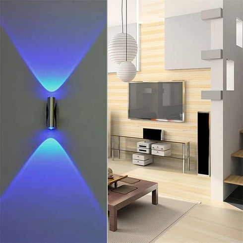 HOKY Double-Headed LED Light Bedroom Blue Aluminum Wall Lamp Home Sconce Luces LED Decoracion Bar KTV Porch Wall