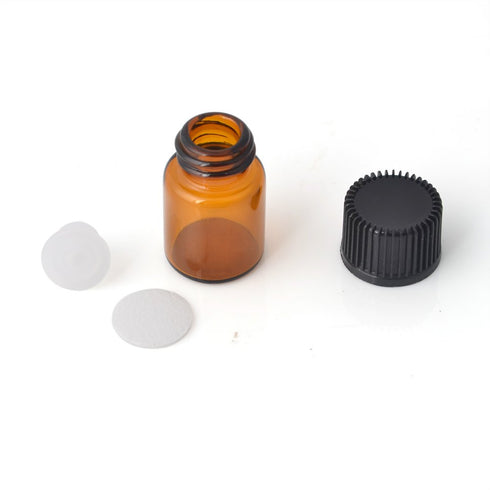 Enslz Mini Essential Oil Bottles Empty Sample Bottle 1ml & 2ml Amber Glass with Orifice Reducer