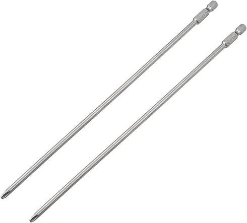 uxcell 2 Pcs 5mm PH2 Magnetic Phillips Screwdriver Bits, 1/4 Inch Hex Shank, 9.8-inch Length S2 Power Tool